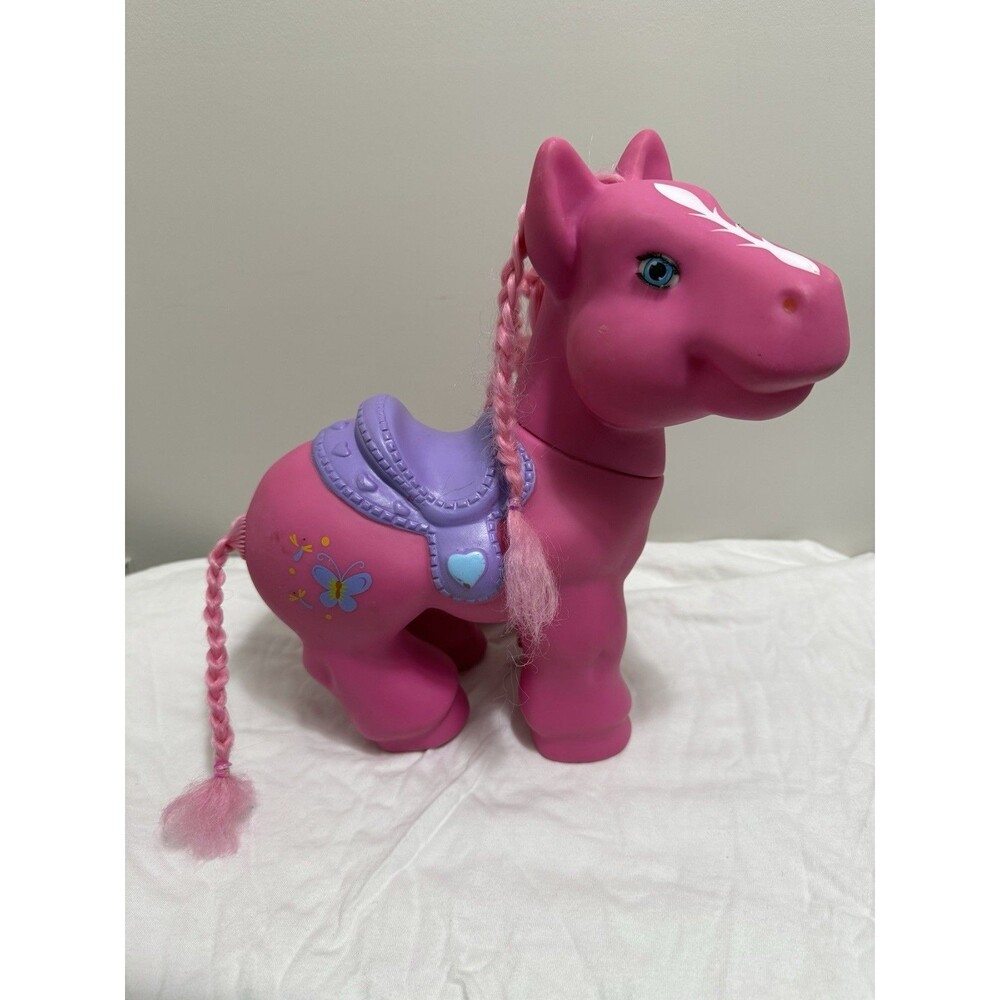 Kid Connection STYLE MY HAIR Salon PONIES 10" Pink Pony w Saddle & Butterfly
